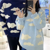 cute outfits fall Trendy Cloud Men's and Women's Couple's Pullover Knitted Sweater Autumn and Winter round Neck Lazy Style Sweater