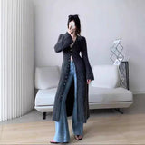 datenight fall outfits Fall/Winter 2024 French Style Long Waist Slimming Knitted Cardigan High-Grade Temperament Sweater Coat for Women