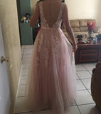 Cinessd - Pearl Pink Long Prom Dresses