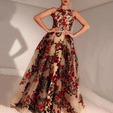 Cinessd - Prom Dresses for Women Sequin Flower Printed Dress