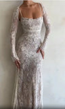 Women Elegant Lace Embroidery Sling Maxi Dress Fashion Sleeveless Back Bandage Bodycon Dresses 2024 Female Solid Party Club Robe