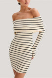 Cinessd Strapless Long Sleeves Backless Mini Dress