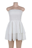 Cinessd Strapless High Waist Mini Dress