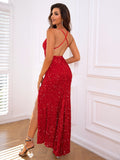 Cinessd - Backless Sparkly Elegant Sexy Glitter Sequin Dress