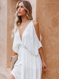 Cinessd - Summer Elegant Solid Color Beach Wear Maxi Dresses