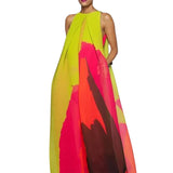 Cinessd 2024 New Summer Sleeveless Multi-Colored Round-Neck Vacation Beach Dress Loose Elegant Prom Party Maxi Dresses For Women