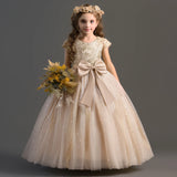 Cinessd 2024 Teen Girls Bridesmaid Flower Dresses for Wedding Elegant Luxury Party Sequin Lace Princess Evening Dress Birthday Prom Gown