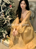 Cinessd Christmas Gfit Outfit 2024 Summer Sexy Sweet Long Dress Women Elegant Vintage Lace-up Vacation Dresses Female Casual Holiday Evening Party Fairy Dress