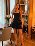 Cinessd  Christmas Gift Outfit Fashion Black Sleeveless High Waist Mini Dress Women Elegant Solid Pleated Slim Sling Vestidos 2024 New Evening Party Dresses