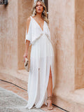 Cinessd - Summer Elegant Solid Color Beach Wear Maxi Dresses