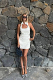 Cinessd Elegant Sleeveless Slim Fit Mini Dress with Straps