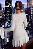 Cinessd Elegant Slim Fit Mini Dress with Long Sleeves