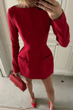 Cinessd Elegant Long Sleeve Bodycon Mini Dress