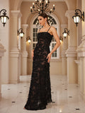 Cinessd Formal Occasion Dresses Maxi Black Appliques Dresses for Dancing Parties Long Elegant and Beautiful Women Dress