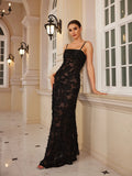 Cinessd Formal Occasion Dresses Maxi Black Appliques Dresses for Dancing Parties Long Elegant and Beautiful Women Dress