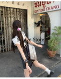 Korean Fashion 2 Piece Dress Set Women Casual Y2k Mini Dress + White Blouse Fashion Suits Outwear Even Party Clothing Chic