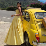 Cinessd Mingmingxi Summer Strapless Bodycon Dresses Women 2024 New Arrivals Elegant Formal Occasion Dress Yellow Guest Party Dresses