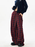 Cinessd Women's Plaid Pants Harajuku Streetwear Y2k Retro Sweatpants 2000s Autumn Winter 90s Aesthetic Vintage Fashion Casual Clothes