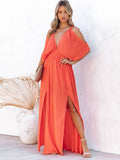 Cinessd - Summer Elegant Solid Color Beach Wear Maxi Dresses