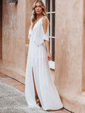 Cinessd - Summer Elegant Solid Color Beach Wear Maxi Dresses