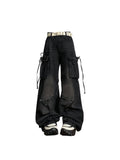 Cinessd Women's Black Gothic Baggy Cargo Jeans with Star Harajuku Y2k 90s Aesthetic Denim Trousers Emo 2000s Jean Pants Vintage Clothes