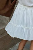 Cinessd Ruffled Mini Dress with High Waist