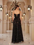 Cinessd Formal Occasion Dresses Maxi Black Appliques Dresses for Dancing Parties Long Elegant and Beautiful Women Dress