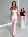 Cinessd Avrilyaan Satin Backless Slim Sexy Dress Women 2024 Bodycon Long Summer Dress Mermaid Elegant NightClub Party Dresses Vestidos