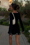 Cinessd Slim Fit Long Sleeve Mini Dress