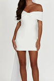 Cinessd Bow Off-Shoulder Mini Dress