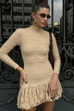 Cinessd Elegant Long Sleeve Mini Dress