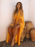 Cinessd - Summer Elegant Solid Color Beach Wear Maxi Dresses