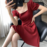 Short Sleeve Elegant Party Dress Woman Clothing Fashion Summer Vintage White Black Red Evening Prom Long Dresses for Women 2024