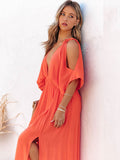 Cinessd - Summer Elegant Solid Color Beach Wear Maxi Dresses