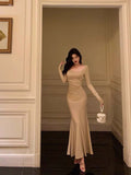 Cinessd Sexy Sheath Square Neckline Long Prom Dresses Birthday Outfits Evening Gown SD1038