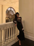 Cinessd Gorgeous Mermaid Black Lace Date Night Dress Long Prom Dresses Birthday Outfits SD1117