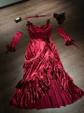 Cinessd Sexy Mermaid Spaghetti Straps Burgundy Christmas Dress Velvet Prom Dresses Birthday Outfits SD1171