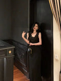 Cinessd Sexy Sheath V Neckline Black Long Prom Dresses Birthday Outfits Evening Gown SD971