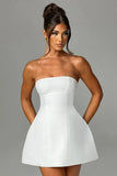 Cinessd Strapless High Waist Mini Dress