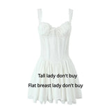 Cinessd  Christmas Gift Outfit  Sexy Spaghetti Strap Corset Dress Elegant Fluffy Party Dresses Slim A Line Lace Up Dress Cotton Women Clothing