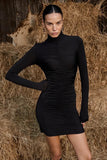 Cinessd Elegant Slim Long Sleeve Mini Dress