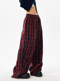 Cinessd Women's Plaid Pants Harajuku Streetwear Y2k Retro Sweatpants 2000s Autumn Winter 90s Aesthetic Vintage Fashion Casual Clothes