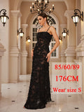 Cinessd  Christmas Gift Outfit  Formal Occasion Dresses Maxi Black Appliques Dresses For Dancing Parties Long Elegant Party Dresses Women 2024 New In