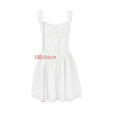 Cinessd White A Line Party Dresses Women Mini Elegant Lace Up Holiday Dress Casual Spaghetti Strap Summer Women Clothing 2023