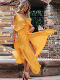 Cinessd - Summer Elegant Solid Color Beach Wear Maxi Dresses