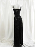 Cinessd Formal Occasion Dresses Maxi Black Appliques Dresses for Dancing Parties Long Elegant and Beautiful Women Dress