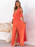 Cinessd - Summer Elegant Solid Color Beach Wear Maxi Dresses