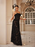 Cinessd Formal Occasion Dresses Maxi Black Appliques Dresses for Dancing Parties Long Elegant and Beautiful Women Dress