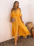 Cinessd - Summer Elegant Solid Color Beach Wear Maxi Dresses