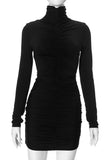 Cinessd Elegant Slim Long Sleeve Mini Dress